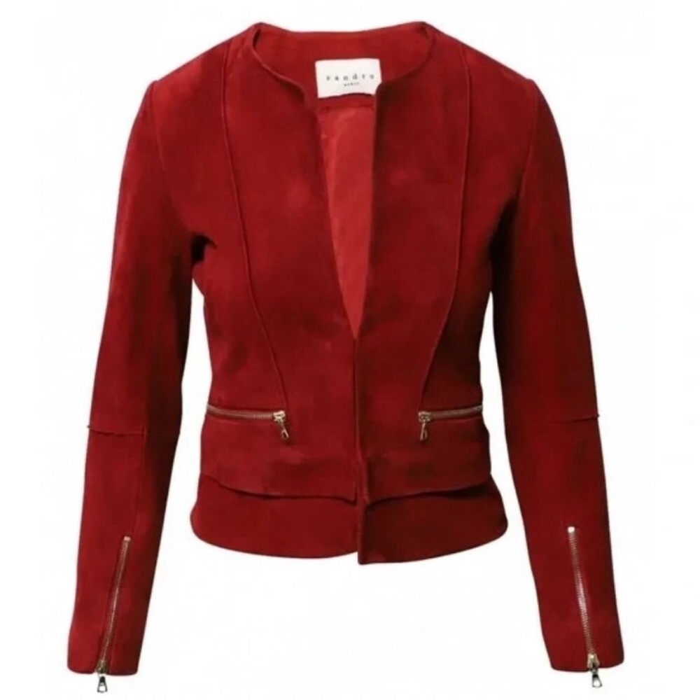 Sandro Red Suede Jacket - image 1